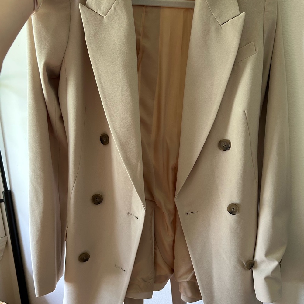 Babaton Cream Double-Breasted Blazer